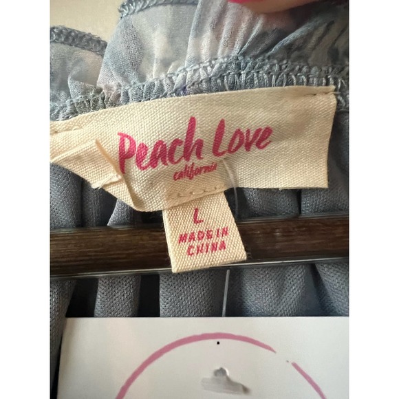 Chiffon Floral Print Dress - Peach Love California - Size Large - Picture 4 of 6